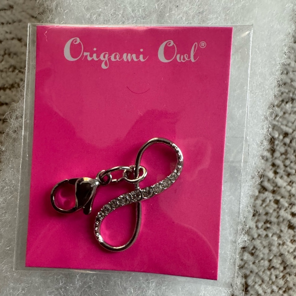 Origami Owl Silver Infinity Dangle Charm with Sparkling Crystals